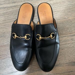 Black Gucci Princetown Mules
